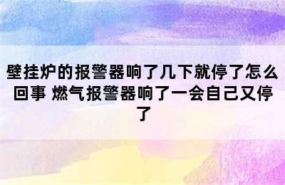 壁挂炉的报警器响了几下就停了怎么回事 燃气报警器响了一会自己又停了